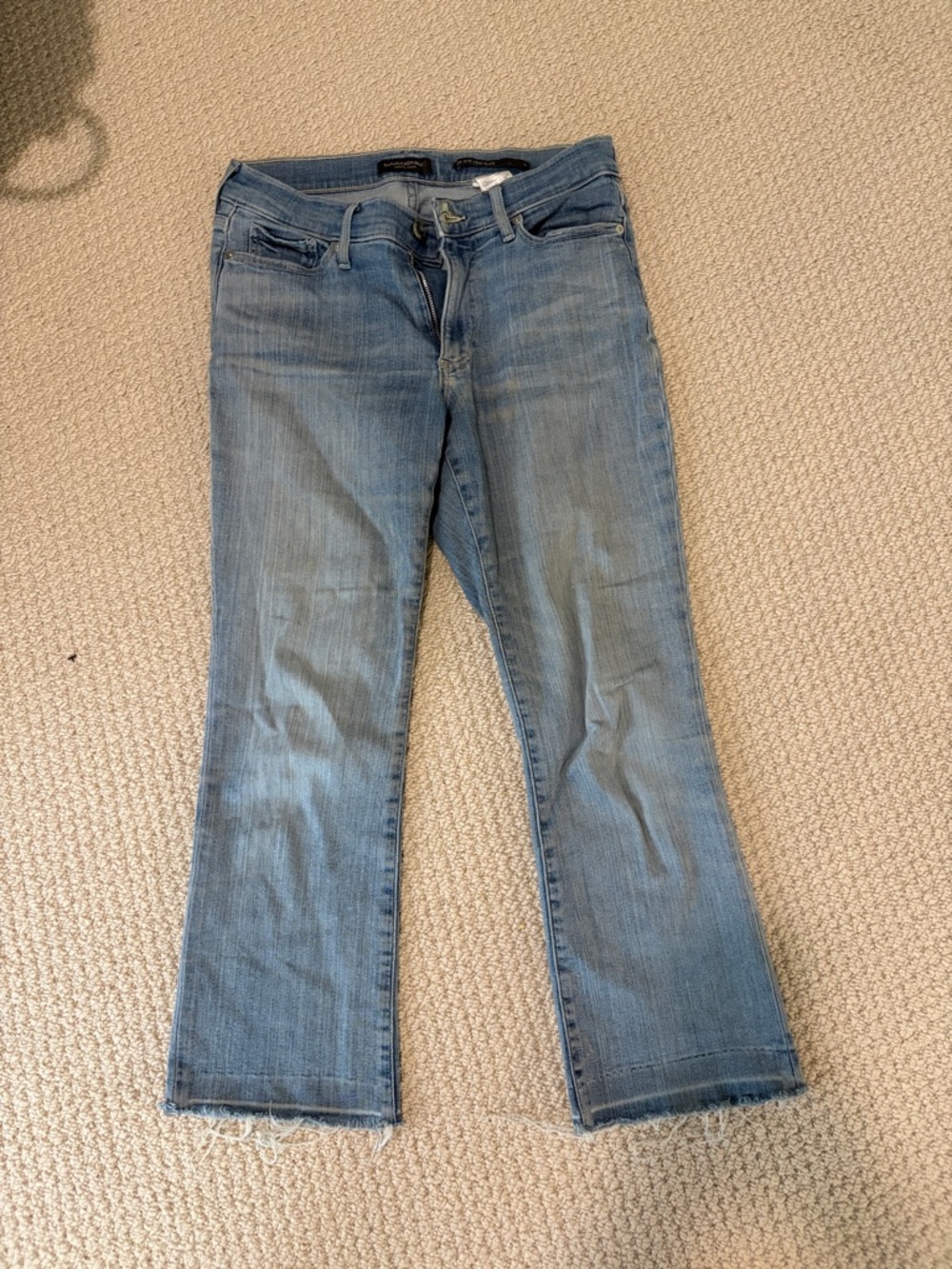 Women's mid rise crop Light Blue Flared Jeans